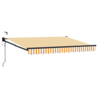 Električna retraktabilna tenda, 3 × 2,5 m, žuta i bijela