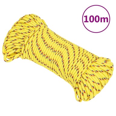Brodski konop, žuti, 5 mm, 100 m, od polipropilena