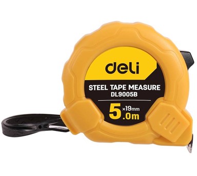 DELI TOOLS Metar na izvlačenje 5m/19mm EDL9005B, žuti