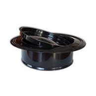 Dimovodna rozeta fi 150, 70 mm s poklopcem, crna