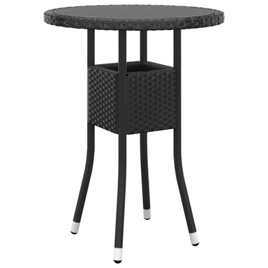 Vrtni stol Ø 60 x 75 cm od kaljenog stakla i poliratana crni