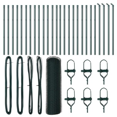 Šesterokutna ograda, 0.5x50 m, čelik, zelena  