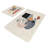 MILA HOME Bež od samta kupaonske prostirke u setu 2 kom 60x100 cm