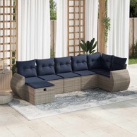 7-dijelni set vrtnih sofa od poliratana, sivi