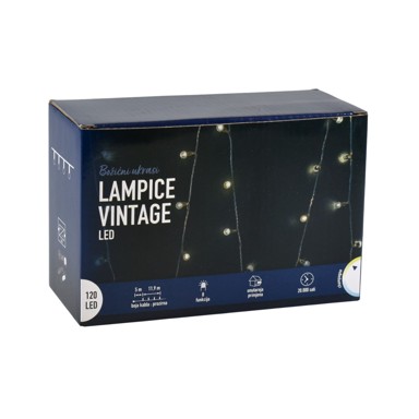 Božićne lampice 120 LED champagne 16,9 m 8F vintage