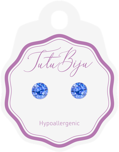 TUTU BIJU Naušnice Xirius 7.1 mm, sapphire, TXI71C206