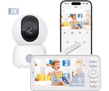 ARENTI Videodadilja AInanny C3 Kit, 3 MP, 2K, mikrofon, zvučnik, bijela