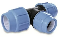 PE T-komad 90-75-90 mm plava brtva PN10