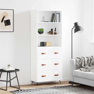 Visoka komoda bijela 69 5x34x180 cm konstruirano drvo , ladice