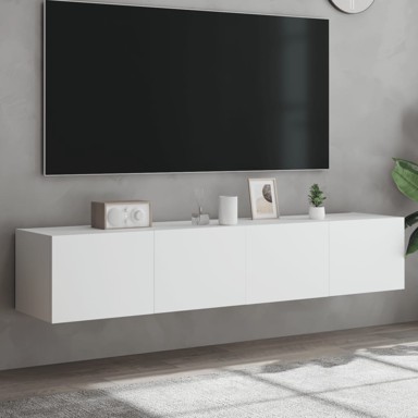 Zidni TV ormarići s LED svjetlima 2 kom bijeli 80x35x31 cm