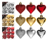 Božićni ukras Srca, 9 kom, srebrna