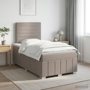 Boxspring krevet s madracem 120 x 200 cm, tkanina, sivosmeđi
