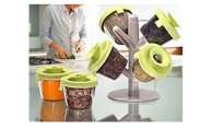 Pop Up Stalak za začine Spice Rack s vakuumskim poklopcima