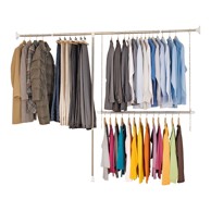 WENKO Metalni teleskopski stalak za odjeću u srebrnoj boji Garment