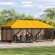 Paviljon s bočnim stranama, 6 x 3 m, poliester i čelik 190, žuta