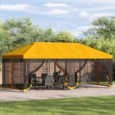 Paviljon s bočnim stranama, 6 x 3 m, poliester i čelik 190, žuta