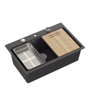 SINK SOLUTION Set sudoper i slavina Soller, crni