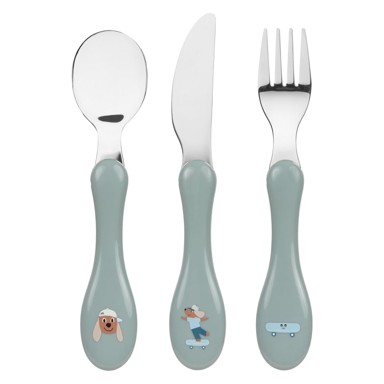 LÄSSIG Pribor za jelo, set 3-dijelni, Tiny Team Dog