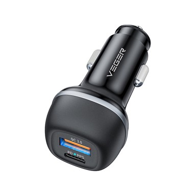VEGER Auto punjač CC62, 51W, USB-A, USB-C, crni