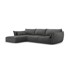 MAZZINI SOFAS Siva kutna garnitura (lijevi kut) Vanda, 308x171x85 cm