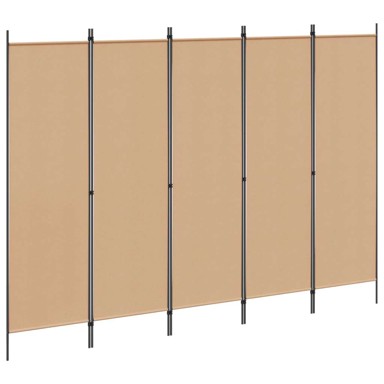 Pregrađivač prostora, 5 panela, 250 x 180 cm, tkanina, bež