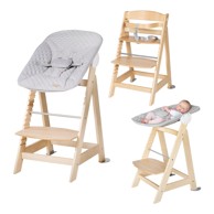 ROBA Svijetlo siva/u prirodnoj boji dječja blagovaonska stolica Style Born Up 2in1
