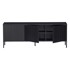WOOOD Crna TV komoda od masivnog bora 150x56 cm Gravure 