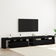 TV ormari, 2 kom, s LED lampicama, konstruirano drvo, crni hrast