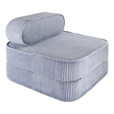 WIGIWAMA Plava dječja fotelja od samta Flip