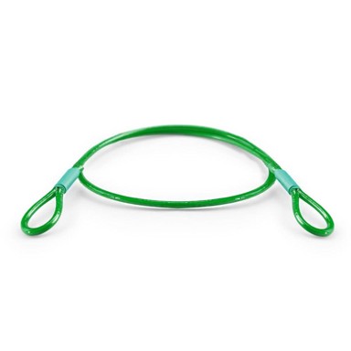 DQ-PP čelično uže u PVC oplati s ušicama, 2/4 mm, 1,5 m, zeleno