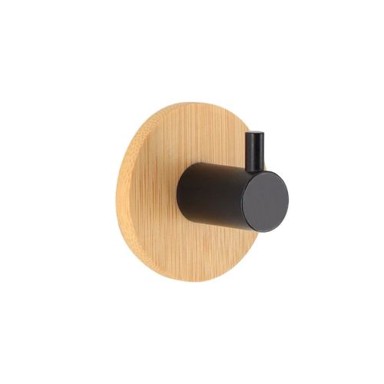 TENDANCE Kukica za ručnik 3M, okrugla, bambus/crna