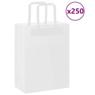Papirnate vrećice 250 kom s ručkama 21x11x28 cm, bijele
