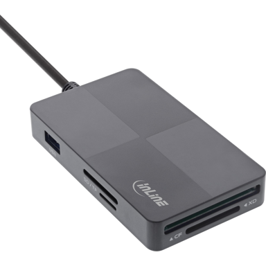 INLINE Čitač kartica 66772F USB, sivi