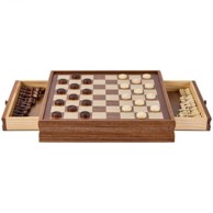 VEVOR Set za šah i dame 2 u 1, 40x38x6.8 cm, orah