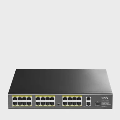 CUDY Switch FS1026PS1, 24x fast ethernet PoE priključaka, 2x gigabitni uplink, neupravljiv