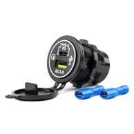 AMIO Modularni auto punjač, vodootporni, USB + USB-C, 12/24V