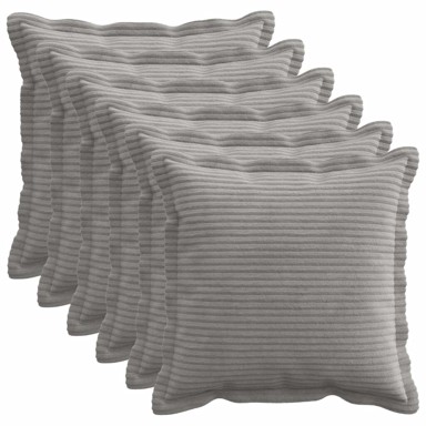 HOUTEN Presvlake za jastuke 6 kom. 30 x 30 cm, svjetlosivi kord