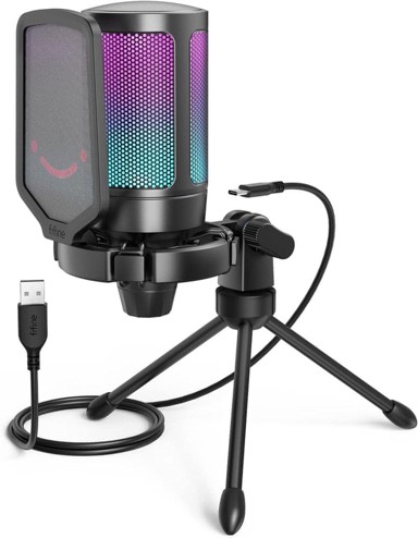FIFINE Gaming USB mikrofon za računalo, podcasting i streaming