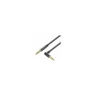 VENTION Audio kabel, desni kut, pamučni pleteni, 3,5mm muški na muški, 0,5m, crni 
