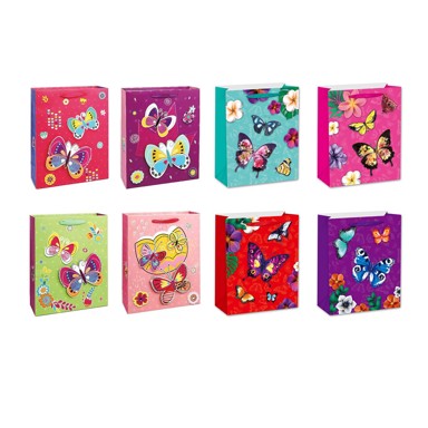 Poklon vrećica 3D, 32x10x26cm, leptiri