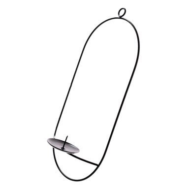 DAKLS Crni metalni zidni svijećnjak Vintage