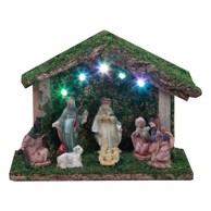 Drvene jaslice, 5× LED, 18 cm