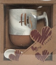 Set porculanska šalica i žličica u poklon pakiranju MARBLE HIS