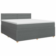 Boxspring krevet s madracem 140 x 190 cm, tamnosivi, tkanina