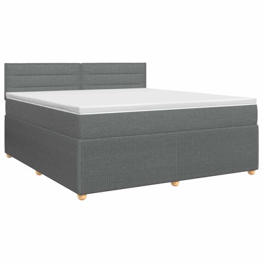 Boxspring krevet s madracem 140 x 190 cm, tamnosivi, tkanina