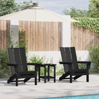 ADIRONDACK Stolice Sklopive 2 kom, 74.5x80.5x90 cm, HDPE, crna