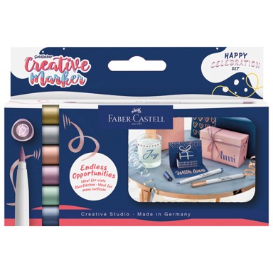 FABER CASTELL Marker permanentni dekorativni brush Metalic 161006