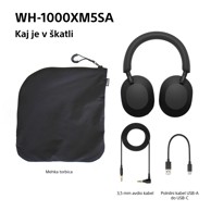 SONY Slušalice naglavne WH1000XM5SAB.CE7, BT, mekana torbica