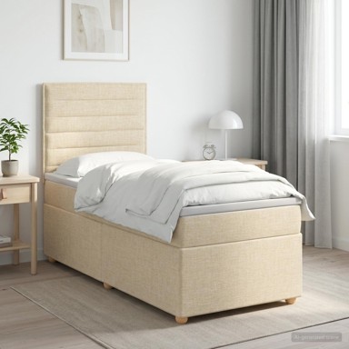 Boxspring krevet s madracem 80 x 200 cm, tkanina, krem