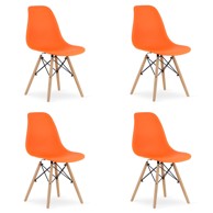 Set od 4 stolice, Osaka, narančasti prirodno drvo